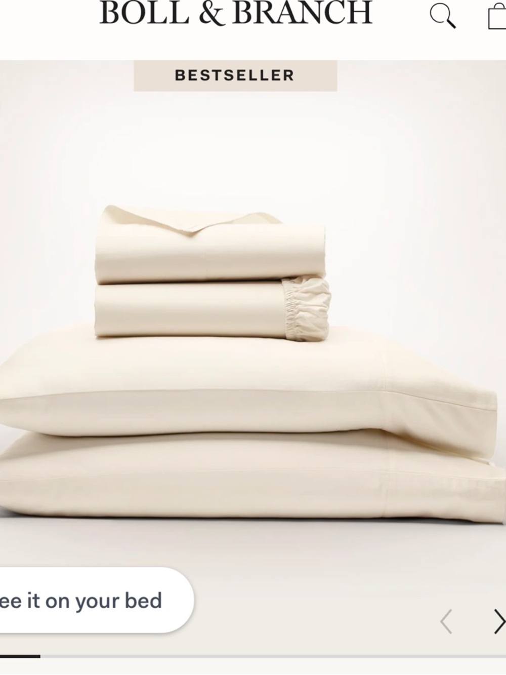 Boll and Branch Signature Hemmed Sheet Set King Natural Organic Cotton NWOT